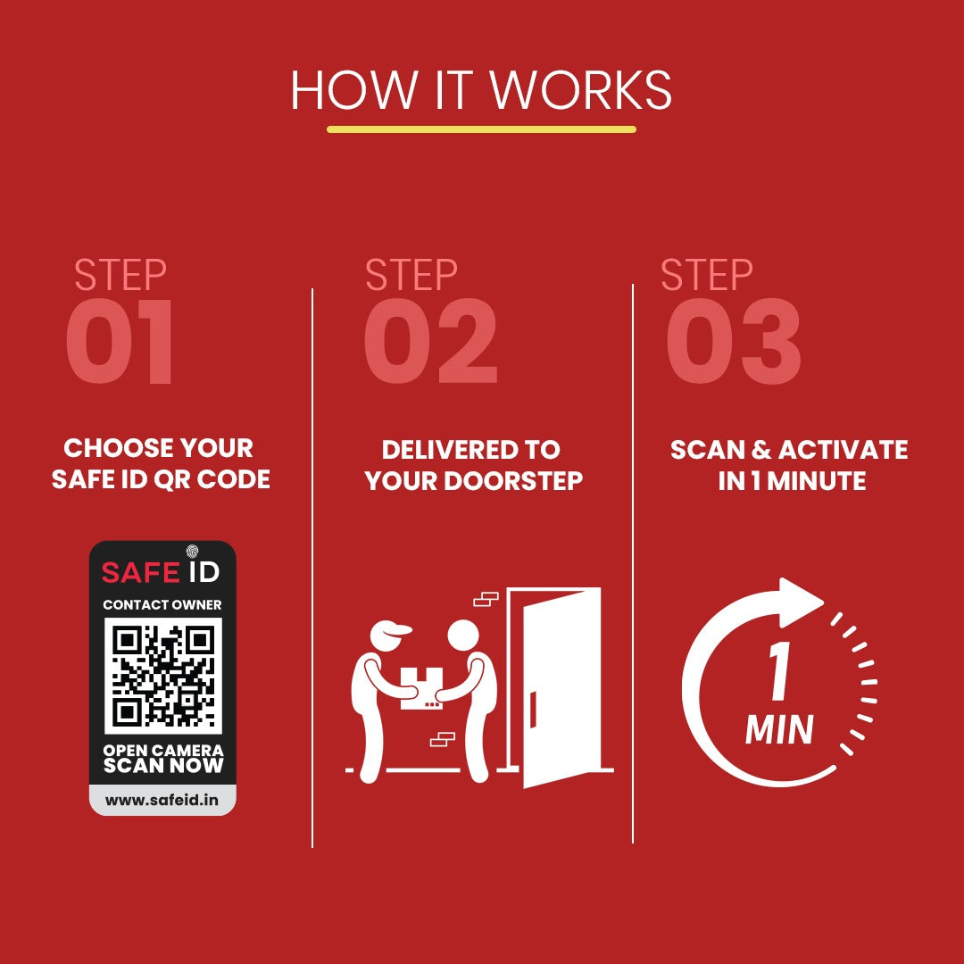 SafeID QR Smart Helmet/Bike Tag 8